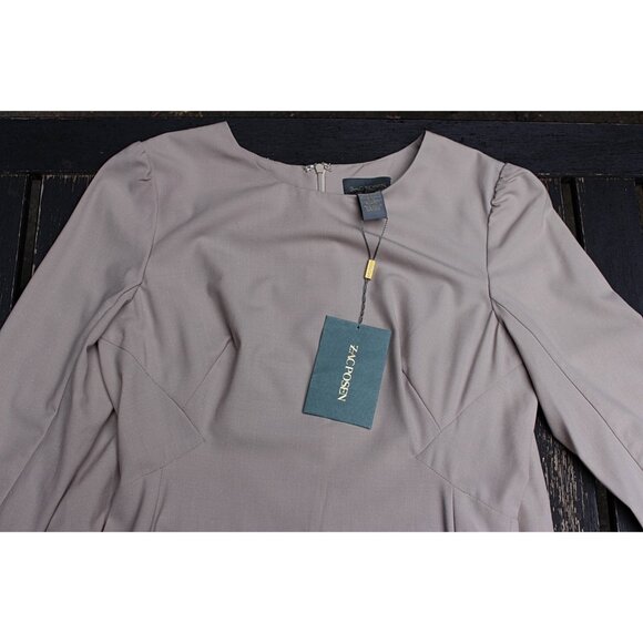 New w/Tags - Zac Posen Designer Tailored Sheath Dress in Stretch Wool - 10 - Picture 3 of 13